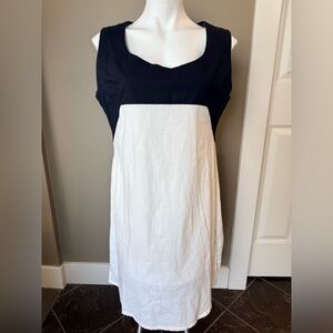 Leopards & Roses Black and White Linen Dress